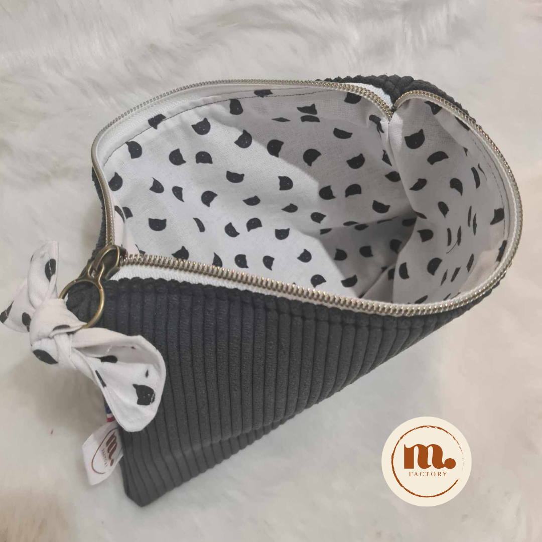 Petite pochette plate Velours Noir
