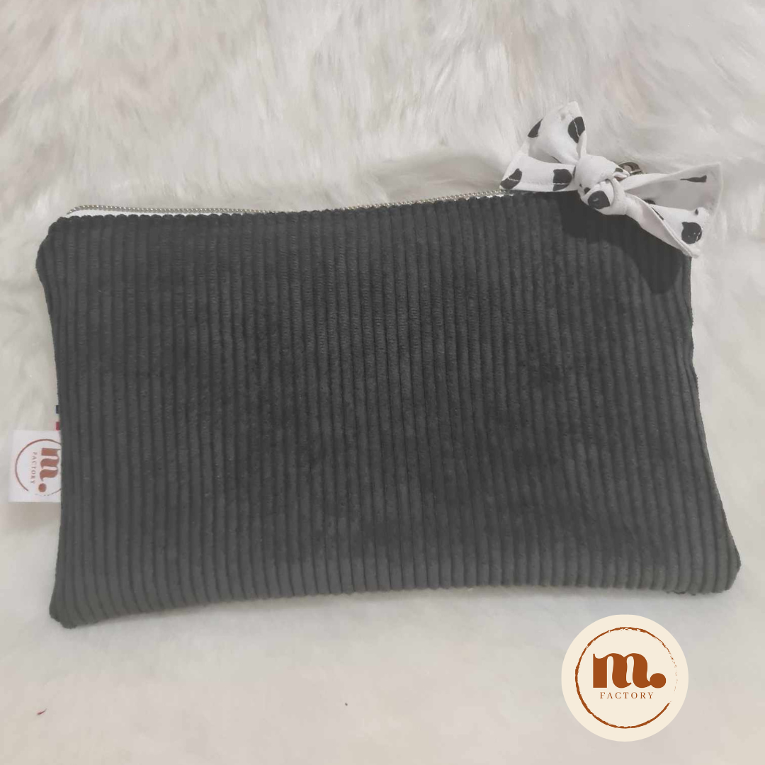 Petite pochette plate Velours Noir