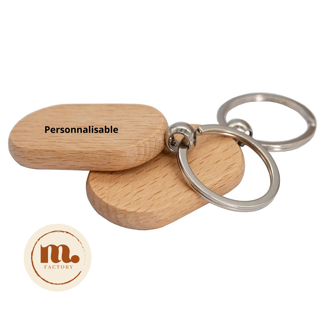 Porte-clés en bois personnalisable – Merakina Factory