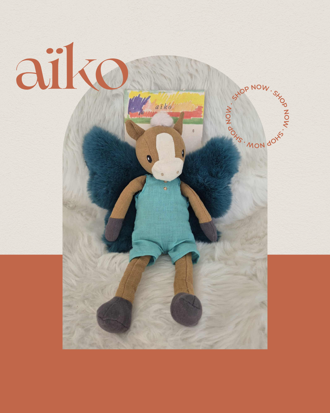 Peluche Aïko - Cheval papillon