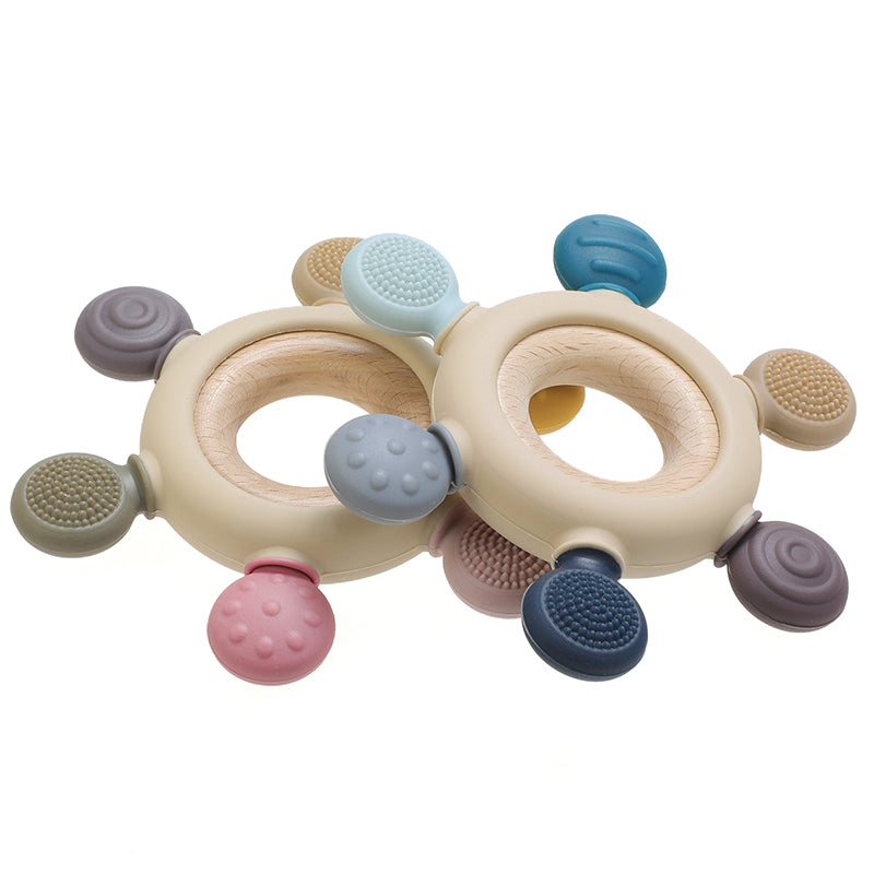 Anneau de dentition silicone et bois
