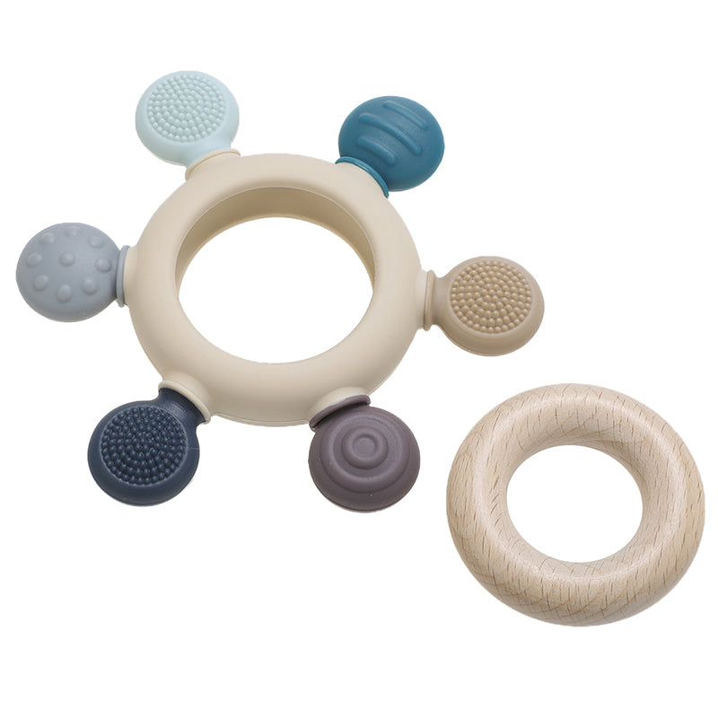 Anneau de dentition silicone et bois
