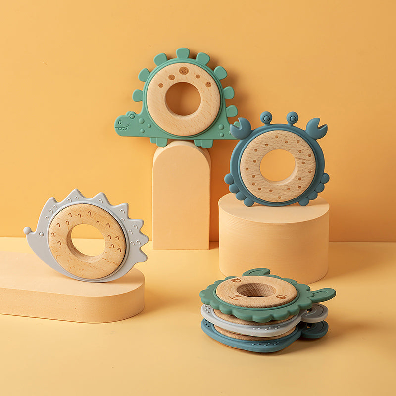 Anneau de dentition silicone et bois
