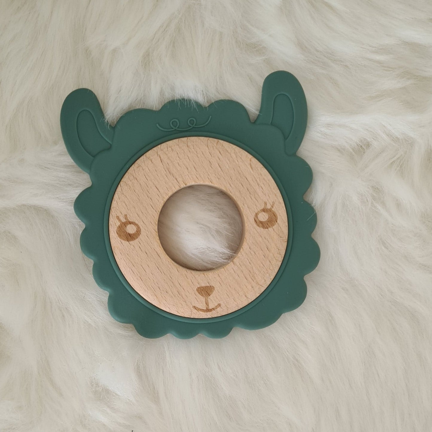 Anneau de dentition silicone et bois