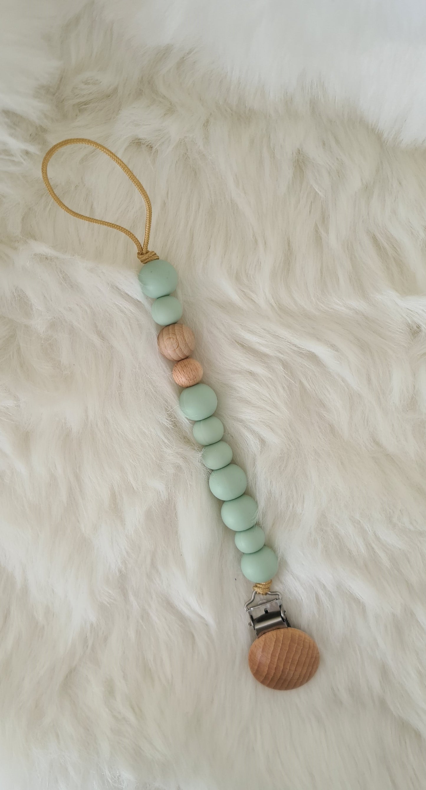 Attaches-sucettes en bois à perles en silicone pour bébé