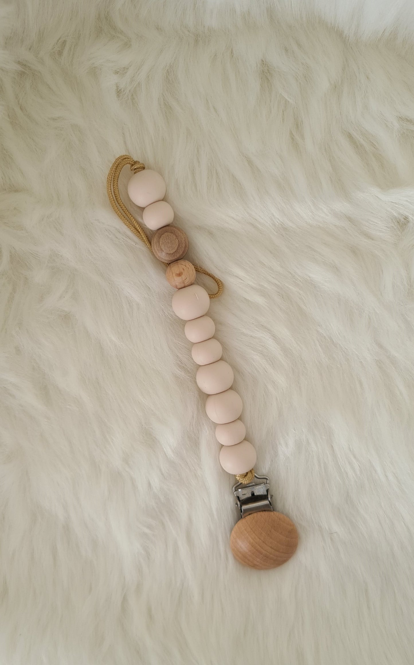 Attaches-sucettes en bois à perles en silicone pour bébé