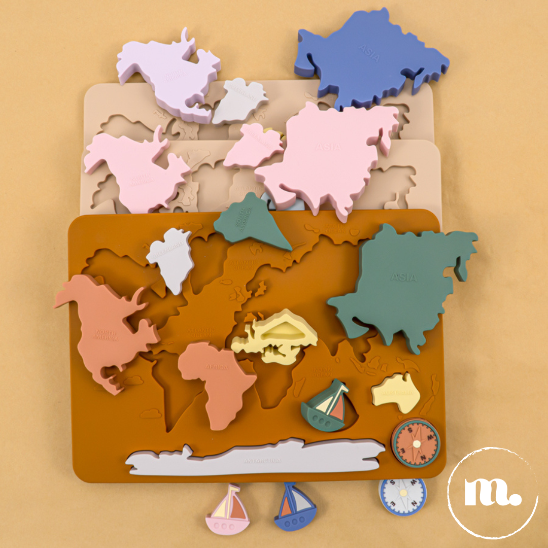 Puzzle carte du monde en silicone 3D