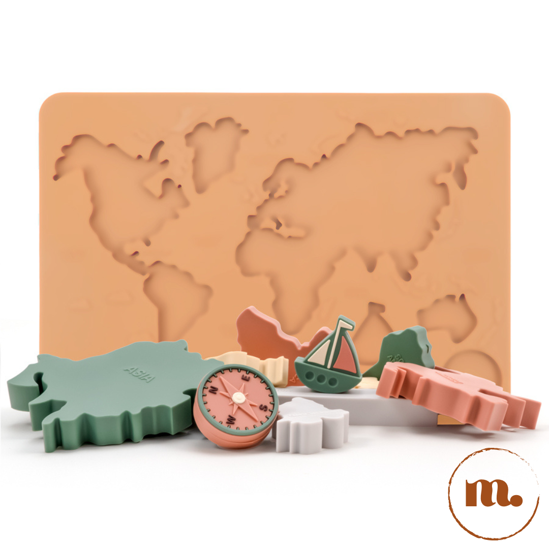 Puzzle carte du monde en silicone 3D