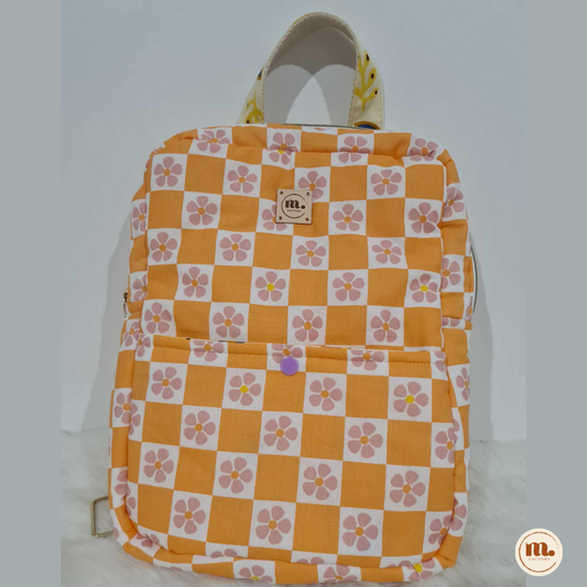 Sac à dos à carreaux orange - Maternelle