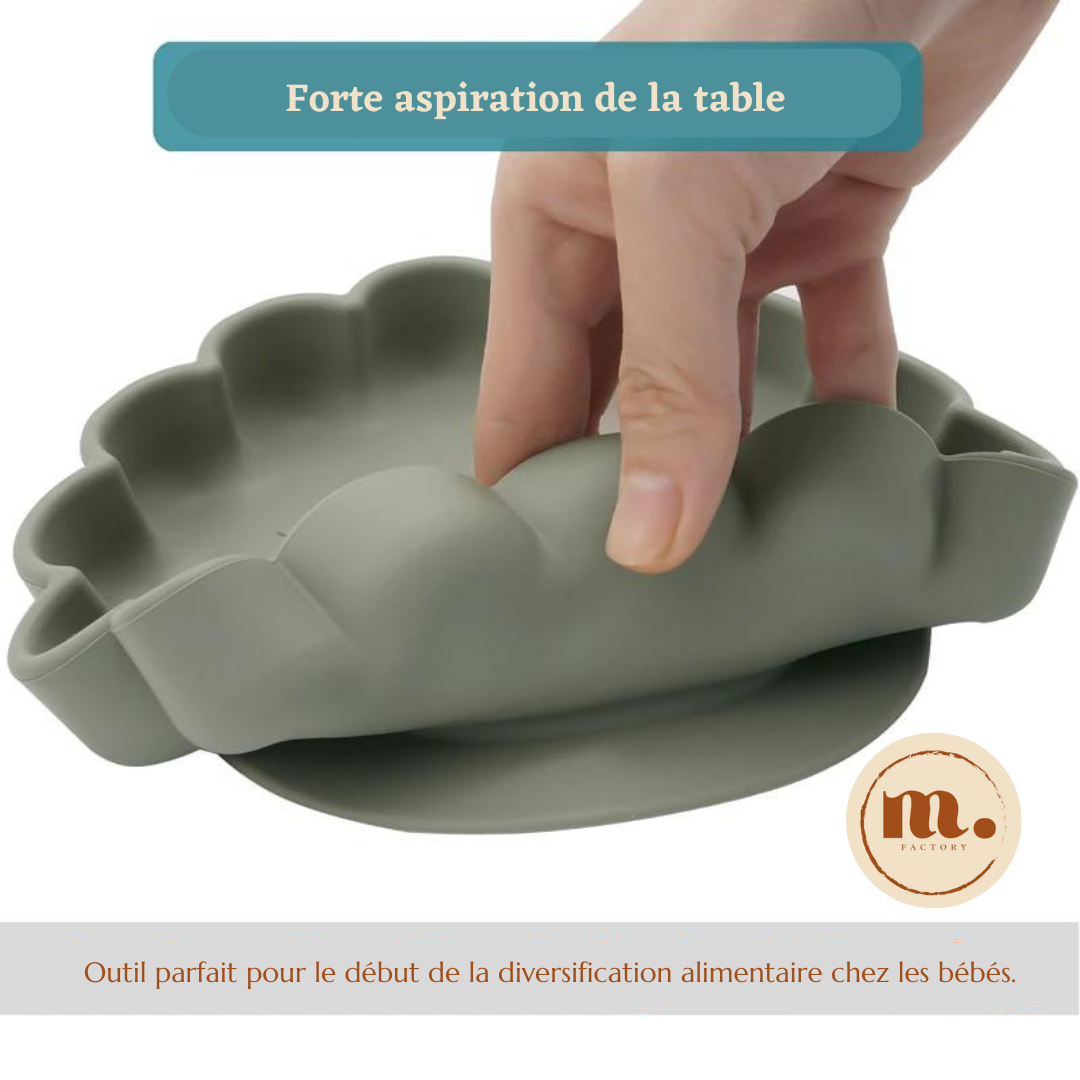 Ensemble de couverts et assiette en silicone