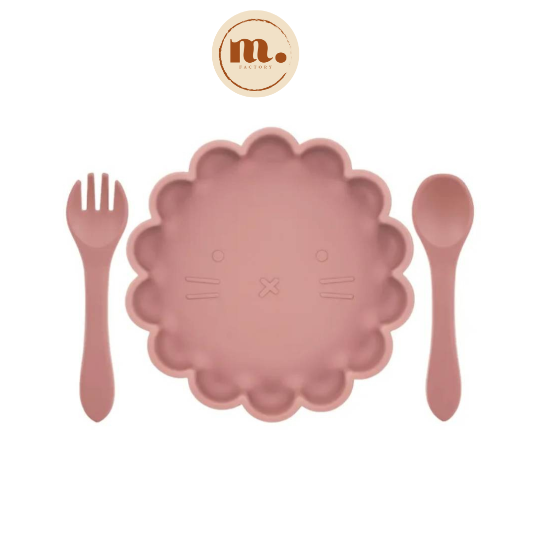 Ensemble de couverts et assiette en silicone