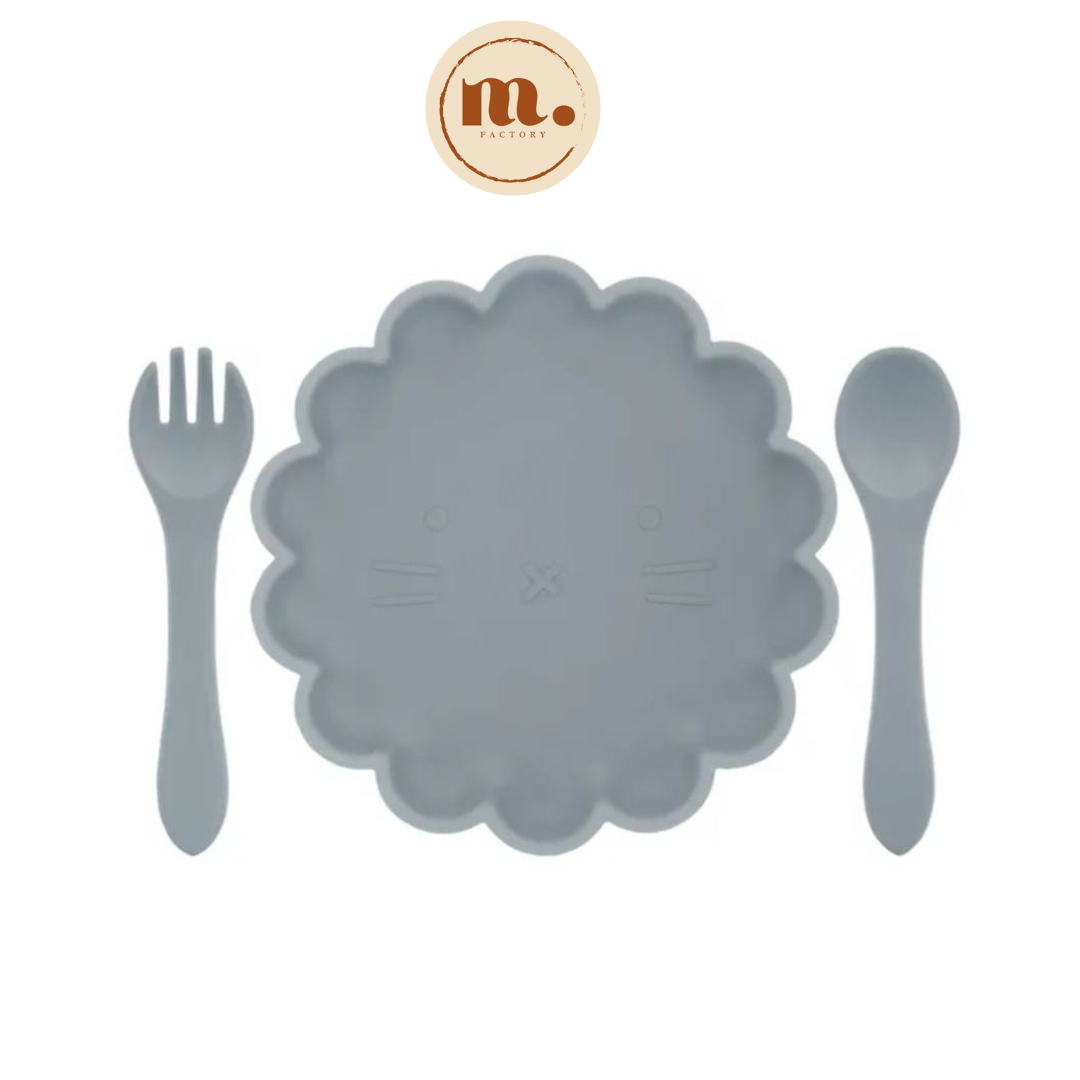 Ensemble de couverts et assiette en silicone