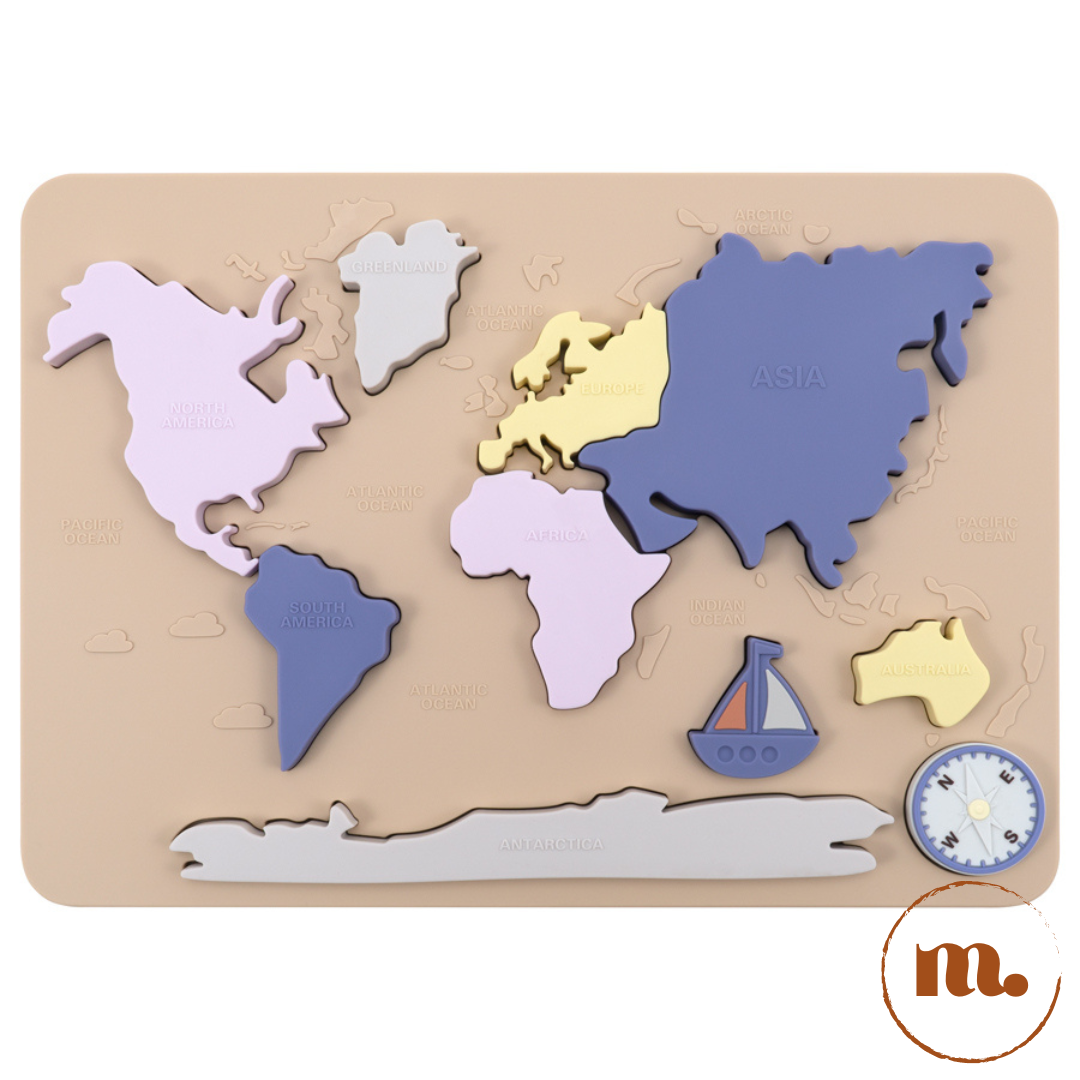 Puzzle carte du monde en silicone 3D