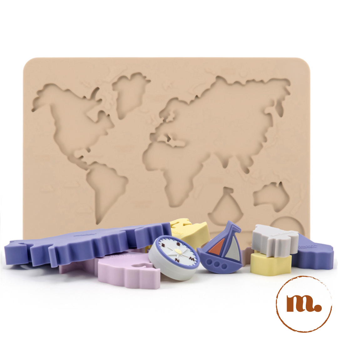 Puzzle carte du monde en silicone 3D