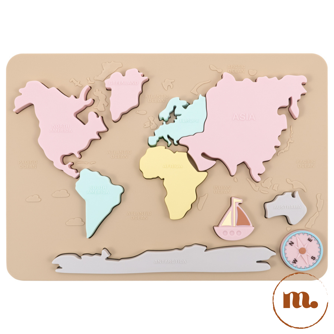 Puzzle carte du monde en silicone 3D