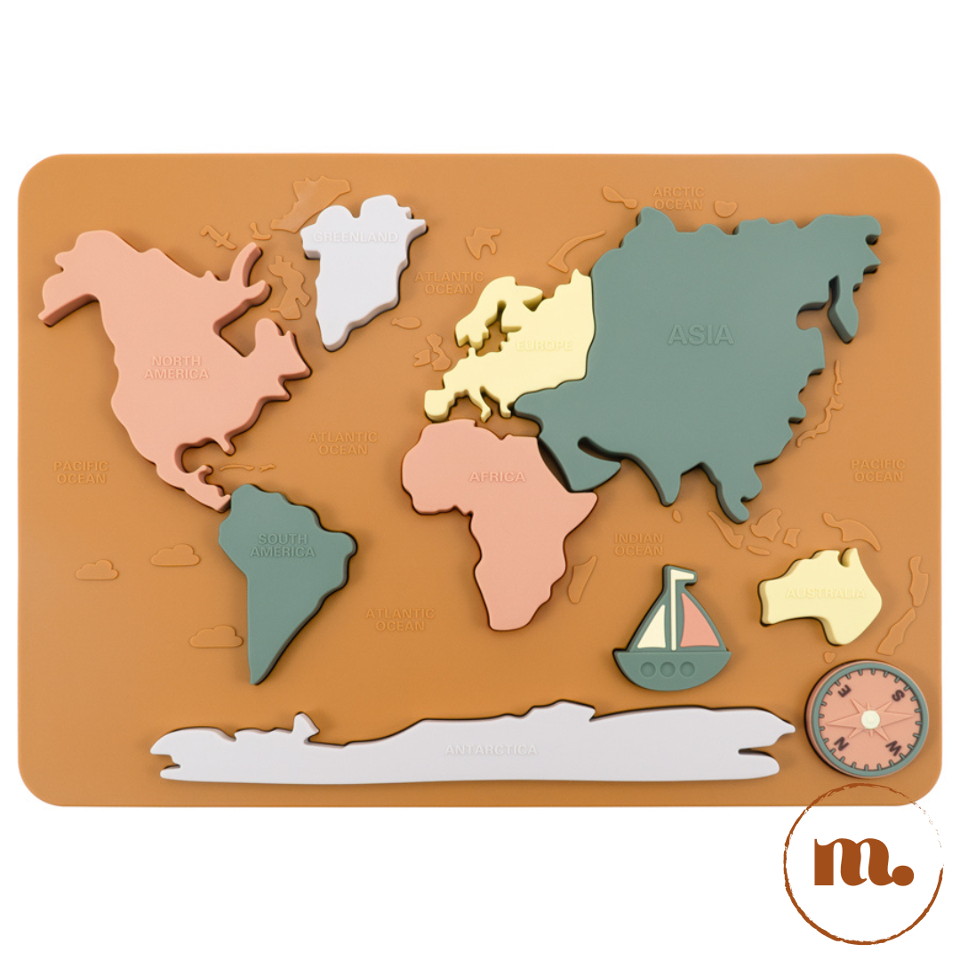 Puzzle carte du monde en silicone 3D